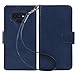 Arae Wallet Case Compatible for Samsung Galaxy Note 9 with Wrist Strap and [4-Slots] ID&Credit Cards Pocket (Blue)