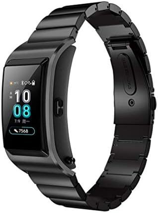 REPOO Compatible Huawei Talkband B5 Bands, 18mm Adjustable Breathable 316L Stainless Steel with One-Bead Slingshot Buckle Replacement Sports Watchband for Huawei B5