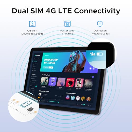 Tab G6 Android 16 Tablet 11 Inch, 30GB+256GB/2TB, 4G LTE Dual, Octa-Core Battery 8000mAh Android Tablet, HD+ 90Hz Screen Tablet with Sim, 13MP Camera, Gemini AI/Face ID/5G WiFi/GPS/3.5mm Audio