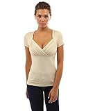 PattyBoutik Women's V Neck Pleated Empire Waist Top