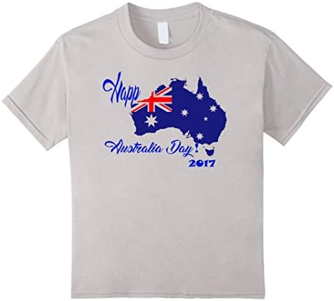 Kids Funny Australian Love Australia T-Shirt, Australia Day 10 Silver