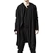 Men's Black Long Hooded Cardigan Large Cape Cloak Coat