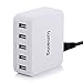 Lumsing USB desktop charger 5V 8A 5 ports square desktop charging station With Intelligent Control Chipset for iPhone iPadd HTC LG Motorola Samsung Galaxy Smartphones Tablets(White)