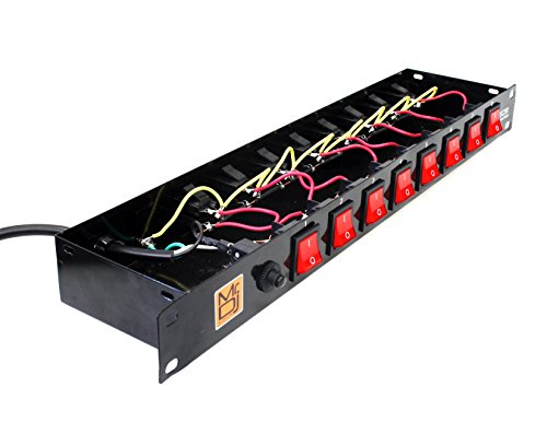 Mr. Dj PSC250 8-Channel Power Strip and Lighted Red Toggles On/Off Power Panel - Thumbnail 2