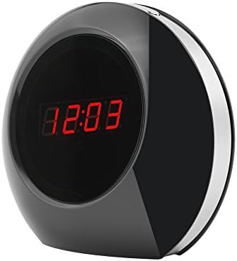 KOAMILY Wi-Fi Hidden Clock Camera Spy Wireless Alarm Clock Wide View 1280x960 Spy Camera (Free a 8GB Micro SD Card) Bright Black