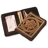 Tandy Leather DIY ID Wallet Kit for Custom Leather Wallet Styling - Pre Cut and Pre Punched Bifold Card Holder with ID Window - Brown 3.25 x 4 Inch Wallet