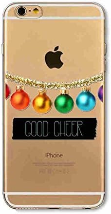 Case for iPhone 5S/iPhone SE Christmas, Soft Slim Silicone Clear Protective Gel TPU Phone Case for 4.0" iPhone 5S/iPhone 5/iPhone SE Xmas Cute Santa Garland Snowflake Back Skin Cover