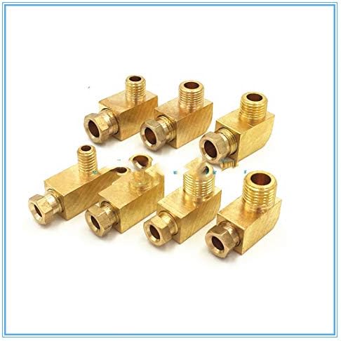 Machine Tool Lubrication Brass Oil Pipe Fitting 4 6 8Mm OD Tube Ferrule Tube Compression Fitting Connector 4mm M6 X 1