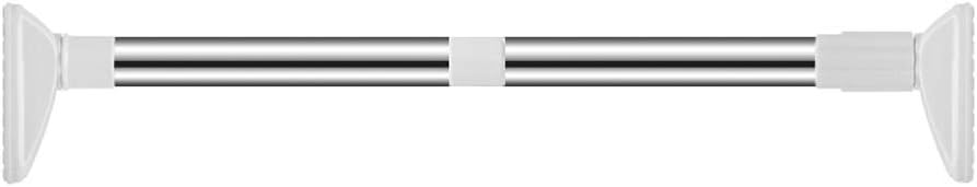 FU LIAN Shower curtain rod, punch-free, thick stainless steel, clothes rail, curtain rod, shower curtain set, telescopic rod / 27.5-47.2in / silver