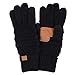 C.C Exclusives Women Solid Ribbed Glove with Smart Tips (G-20) (Black_Prime)