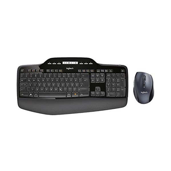 Logitech MK710 Wireless Keyboard and Mouse Combo — Includes Keyboard and Mouse, Stylish Design, Built-In LCD Status…