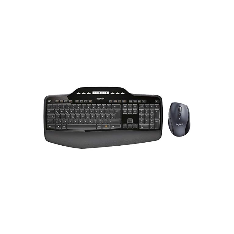 Logitech MK710 Wireless Keyboard and Mouse Combo — Includes Keyboard and Mouse, Stylish Design, Built-In LCD Status…
