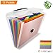 13 Pockets Plastic Expanding Accordion Folders A4/Size Letter Paper Handle Portable File Organizer Multi-Colour Large Capacity Document Holder