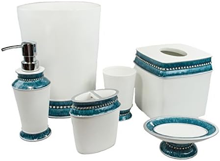 Sherry Kline Blue 6 Piece Victoria Jewel Bath Accessory Set