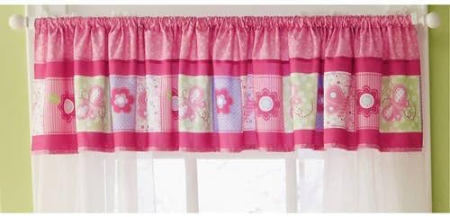 Carters Child of Mine Girl Pink Butterfly Blossoms Window Nursery Valance