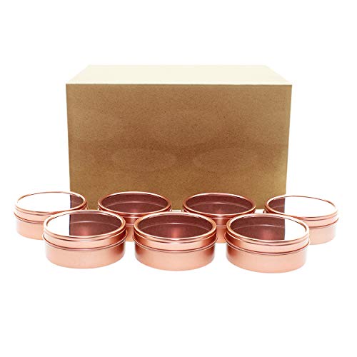 Mimi Pack 8 oz Tins 24 Pack of Shallow Window Top Round Tin Containers with Lids For Cosmetics, Party Favors, Gifts and Food Storage (Rose Gold) - Thumbnail 7