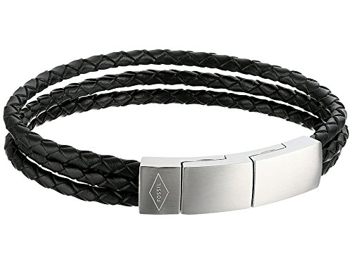 Fossil Black Multi-Strand Leather Bracelet