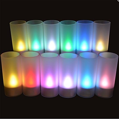 Kivis 12PCS Flameless Led Candle Lights, Flicker Lights For Home Wedding Party Indoor Decor (Muticolor)
