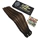 GOO GOO Clip in Hair Extensions Real Human Hair, Remy Human Hair Extensions Clip ins for Women, Natural Human Hair, 22inch 120g 7Pcs, 1B/6/1B Balayage Natural Black to Chestnut Brown