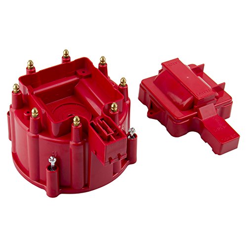 Big-Autopart Distributor Cap and Rotor Kit for Ford 302 Chevy 350 GM HEI Replacement SBC BBC, Red