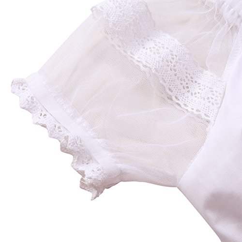 LanLan Deep v-neckline Oktoberfest Traditional Dirndl Blouse Garden Lace Crop Top For Women - Thumbnail 7