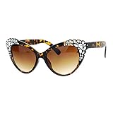 SA106 Womens Rhinestone Iced Out Bling Cat Eye Fashion Sunglasses Tortoise