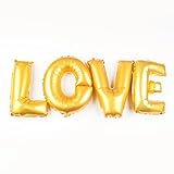 Love Letter Balloons Gold Foil 16 Inch Mylar Letters Wedding Party Decorations (Gold)