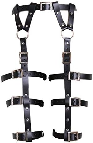 ClearUmm Women Sexy Punk Leather Harness Garter Belt Adjustable Waist Leg Cincher Cage Belt - Free Size