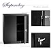 Superday Black Metal Storage Cabinet,Lockable Steel Storage Cabinet with Doors and 2 Adjustable Shelves,Utility Cabinets for Home and Garage