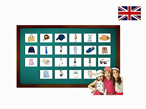 Yo-Yee Clothing and Apparel Flash Cards in English - Vocabulary Picture Cards for Language Learning