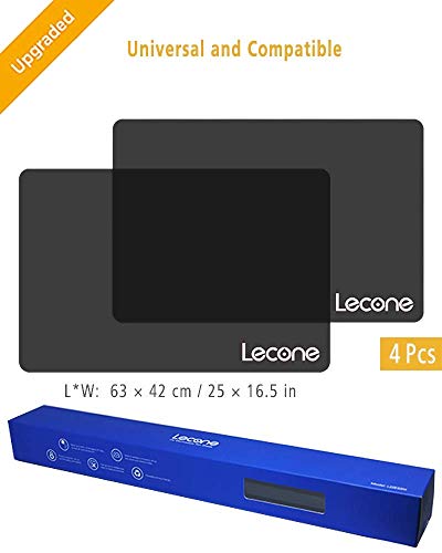 Lecone Upgraded Car Window Tint Film, Reusable Static Cling Shade, Electrostatic Self-Adhesive Black Sun Blocker Screen for Vehicle, New(Pack of 4)