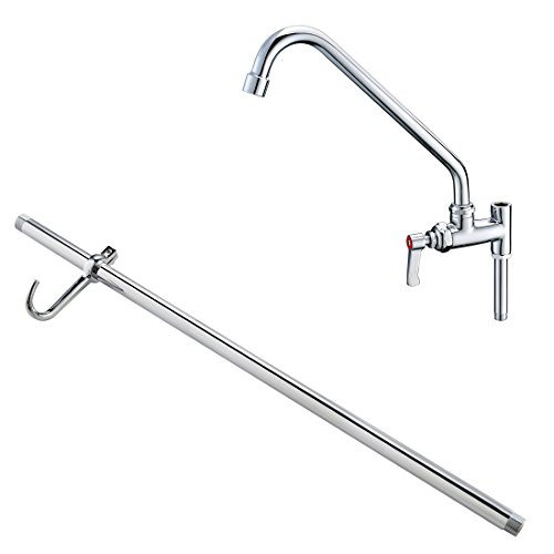 MS Deck Mount One Hole 2 Handle Pull out Spray Mini Pre Rinse Dish Washing Kitchen Faucet With Add On Nozzle Chrome
