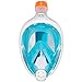 TRIBORD SUBEA EASYBREATH (2020 Version) Full FACE ANTIFOG Snorkel MASK with A Secure Lock and Free Replacement Ring & Optional Camera Mount - for Adults OR Kids (Atoll, L/XL)