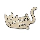 Pinsanity Cute "I'm Feline Fine" Cat Enamel Lapel Pin