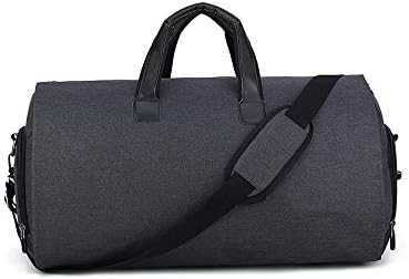 2 in 1 Garment Duffle Bag, Convertible Carry On Suit Travel Bag Foldable Luggage Flight Bag with Separate Shoe Compartment (Black)