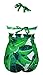 COCOSHIP Bottle Green Banana Leaf & White Print Halter High Waisted Two Piece Bikini Gorgeously Dressed Vintage Bathing Suit XXXXL(FBA)