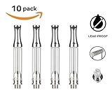 1ml Glass Ceramic Wickless Cartridge AC-1003 for C-C-E-L-L | O-i-l and D-i-s-t-i-l-l-a-t-e (Silver) (10)