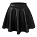 Zeagoo Women Synthetic Leather High Waist Mini/ Long A-Line Swing Skater Skirt
