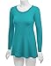 Lock and Love LL WT767 Womens Long Sleeve Scoop Neck Trapeze Tunic L JADE