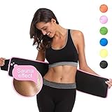 ABAHUB Waist Trimmer Weight Loss Ab Belt for Women & Men Stomach Fat Burner Wrap Premium Waist Trainer, Pink Large 47