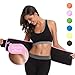 ABAHUB Waist Trimmer Weight Loss Ab Belt for Women & Men Stomach Fat Burner Wrap Premium Waist Trainer, Pink Large 47