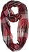 VIVIAN & VINCENT Scottish Fall Winter Soft Lightweight Tartan Plaid Check Sheer Infinity Scarf for women Head Wrap Red