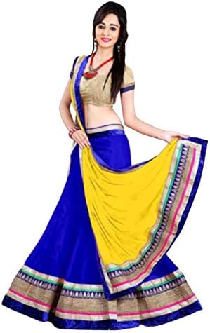 Women's Net A-Line Lehenga Choli (Kedar_Colored_Free Size)