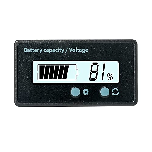 Universal Battery Monitor, LCD Screen Battery Capacity Voltage Meter