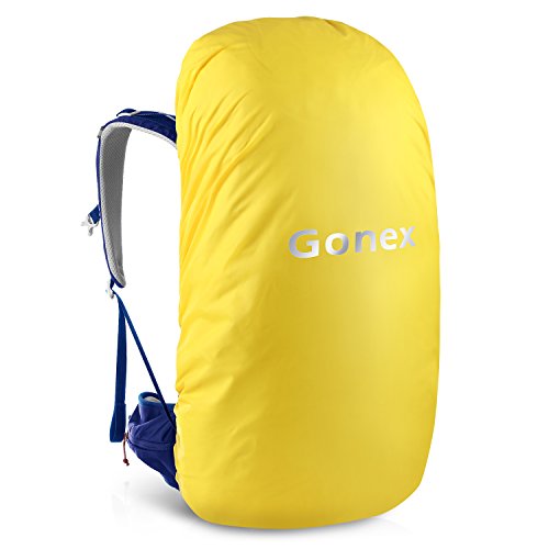 Gonex 55L Hiking Backpack Outdoor Trekking Camping Backpack Rain Cover Included Dark Blue