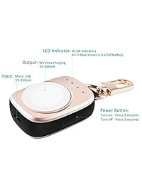flagpower Power Bank para Apple Watch 2 en 1 Smart Llavero Apple Watch Power Bank, Dorado