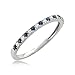 14k White Gold Round Diamond & Blue Sapphire Micro-Pave Bridal Wedding Band Ring (1/4 cttw, H-I, VS2-SI1)