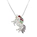 Falari Unicorn Pendant Necklace Rhinestone Crystal Rhodium High Polished 11-J0132