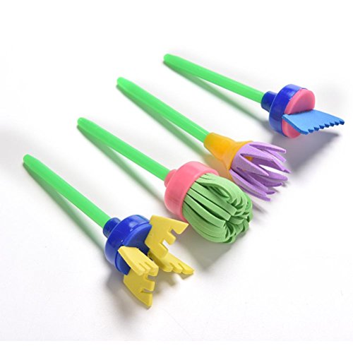 Kids Art Craft 30 Pcs Sponge Painting Brushes Kids Painting Early DIY Learning Sponge Roller Brushes,Art Craftssponge brush by OBANGONG