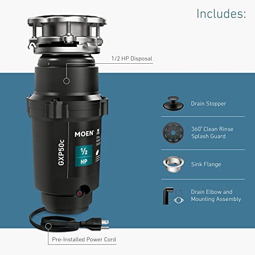 Moen GXP50C Prep Series PRO 1/2 HP Continuous Feed Garbage Disposal